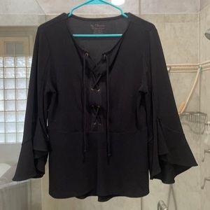 Chico’s Black peasant blouse